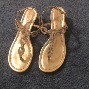 Lilly Pulitzer gold wedges